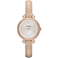 Buy Fossil Ladies Small Bridgette Cream Leather Strap Watch ES3139 online