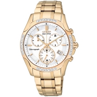 Buy Citizen Ladies Sport Chronograph Gold Tone Steel Watch FB1253-54A online