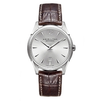 Buy Hamilton Jazzmaster Slim Brown Leather Strap Watch online