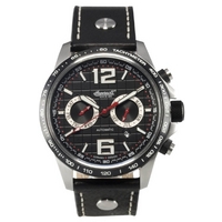 Buy Ingersoll Gents Arkansas Black Leather Strap Watch IN1816BK online