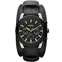 Buy Fossil Gents Keaton Black Leather Strap Watch JR1394 online