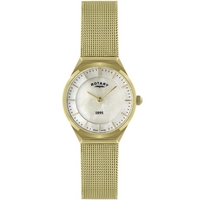 Buy Rotary Ladies Ultra Slim Gold Tone Mesh Bracelet Watch LB02613-40 online