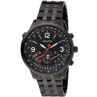 Buy Accurist Gents Chronograph Black Steel Bracelet Watch MB886B online