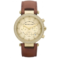 Buy Michael Kors Ladies Brown Leather Strap Watch MK2249 online