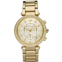 Buy Michael Kors Ladies Gold Tone Stone Set Chronograph Bracelet Watch MK5354 online