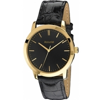 Buy Accurist Mens Black Leather Strap Watch MS671B online