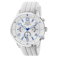 Buy Accurist Gents Chronograph White Rubber Strap Strap Watch MS920WW online