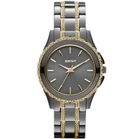 Buy DKNY Ladies Stone set Gun Metal Steel Bracelet Watch NY8700 online