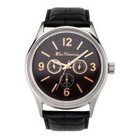 Buy Ben Sherman Gents Black Dial Black Leather Strap Watch R803 online