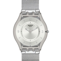 Buy Swatch Unisex Silver Tone Bracelet Watch SFM118M online