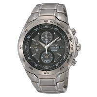 Buy Seiko Gents Titanium Chronograph Alarm Watch SNAB91P1 online