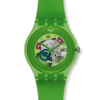 Buy Swatch Unisex Green Lacquered Skeleton Watch SUOG103 online