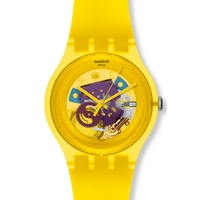 Buy Swatch Unisex Yellow Lacquered Skeleton Watch SUOJ100 online