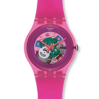 Buy Swatch Unisex Pink Lacquered Skeleton Watch SUOP100 online