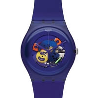 Buy Swatch Unisex Purple Lacquered Skeleton Watch SUOV100 online