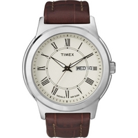 Buy Timex Gents Classic Brown Leather Strap Watch T2E581D7 online