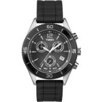 Buy Timex Gents Chronograph Black Rubber Strap Watch T2N826D7 online