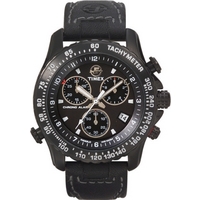 Buy Timex Gents Chronograph Black Leather Strap Watch T42351SU online