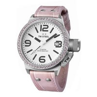 Buy T W Steel Canteen Pink Ladies Stone Set Watch TW36 online