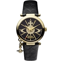 Buy Vivienne Westwood Ladies Black Leather Strap Watch VV006BKGD online