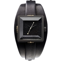 Buy Vivienne Westwood Ladies Cube Black Leather Strap Watch VV008MBKBK online