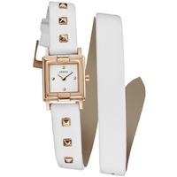 Buy Guess Ladies Gold Tone Case White Leather Strap Watch W85123L2 online