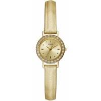 Buy Guess Ladies Gold Tone Stone Set Leather Strap Watch W90074L1 online