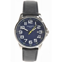 Buy Simon Carter Gents Black Leather Strap Watch WT1600BL online