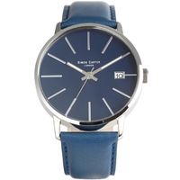 Buy Simon Carter Gents Blue Leather Strap Watch WT1905BL online