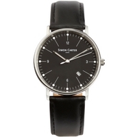 Buy Simon Carter Gents Leather Strap Watch WT2201BK online