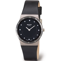 Buy Boccia Ladies Black Leather Strap Watch B3202-02 online