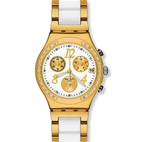 Buy Swatch Ladies Irony Chrono Dreamwhite Yellow Watch YCG407G online