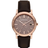 Buy Burberry Gents The City Brown Leather Strap Watch BU9013 online