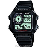 Buy Mens Casio World Timer Alarm Watch AE-1200WH-1AVEF online