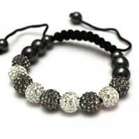 Buy Shamballa Grey and Clear Crystal Unisex Bracelet - SHAMBRAC-72 online