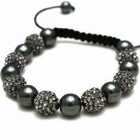 Buy Shamballa Grey Crystal Disco Ball Unisex Bracelet - SHAMBRAC-91 online