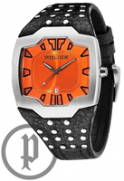 Buy Police Beast Mens Studded Leather Orange Watch - PLC13634JS-17 online