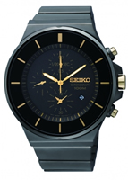 Buy Seiko Mens Black Steel Chronograph Watch - SNDD57P9 online