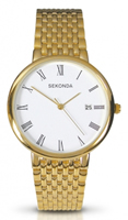 Buy Sekonda Mens Date Display Gold PVD Watch - 3683 online