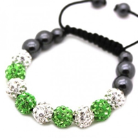 Buy Shamballa Clear and Green Crystal Unisex Bracelet - SHAMBRAC-183 online