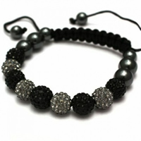 Buy Shamballa Black and Grey Crystal Unisex Bracelet - SHAMBRAC-64 online