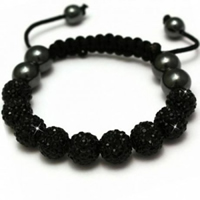 Buy Shamballa Black Crystal Unisex Bracelet - SHAMBRAC-67 online