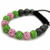 Buy Shamballa Green and Pink Crystal Unisex Bracelet - SHAMBRAC-71 online