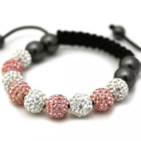 Buy Shamballa Pink and Clear Crystal Unisex Bracelet - SHAMBRAC-77 online