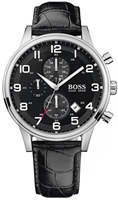 Buy Mens Hugo Boss Silver Black Chronograph Watch online