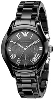 Buy Ladies Emporio Armani Black Ceramic Chronograph Watch online