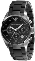 Buy Mens Emporio Armani Black Stainless Steel Watch online