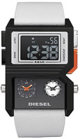 Buy Mens Diesel Black & White Advanced Ana-digi Watch online