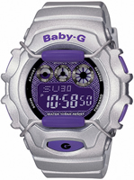 Buy Ladies Casio Baby G Alarm Silver Chronograph Watch online