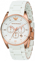 Buy Mens Emporio Armani White Chronograph Watch online